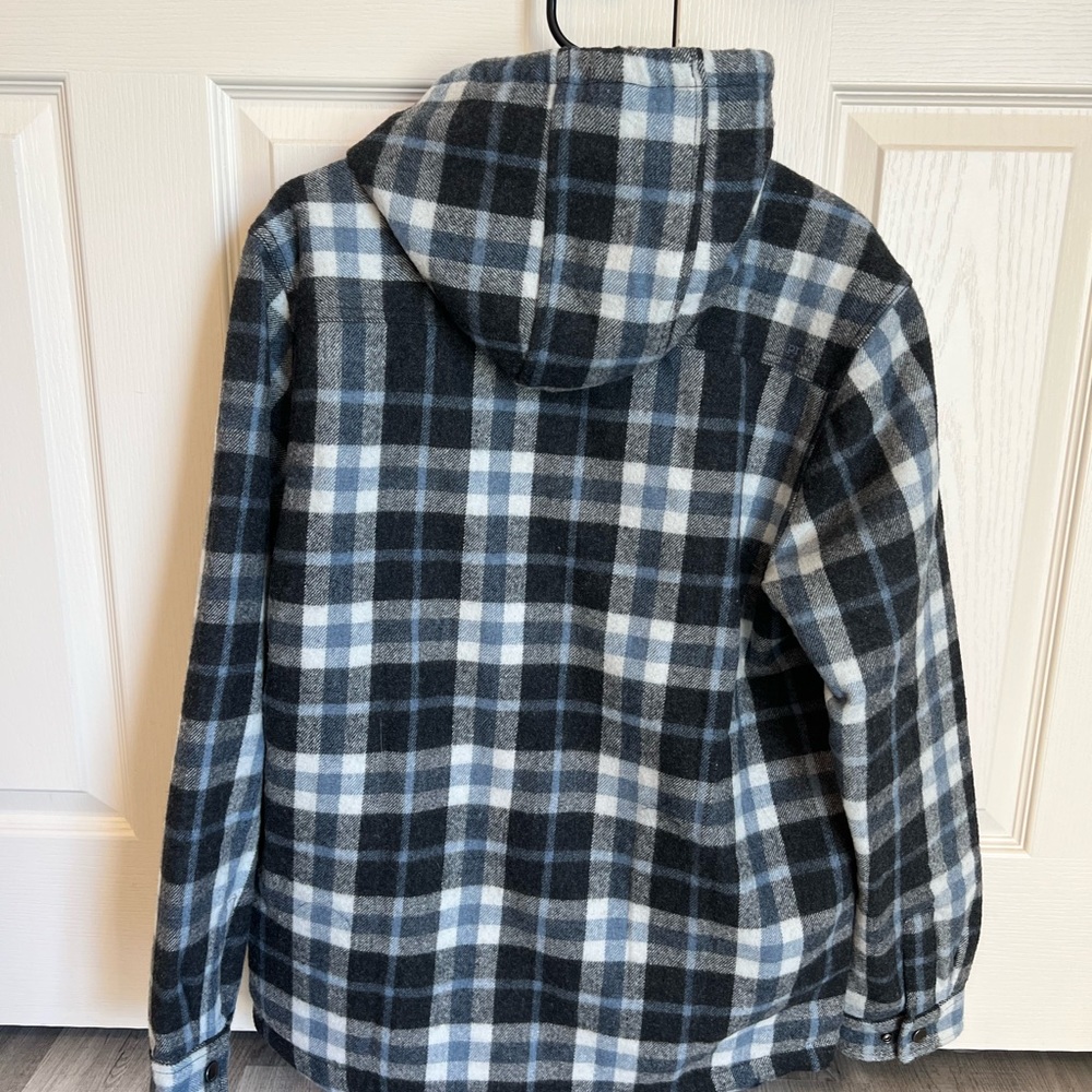 Mens PrAna hooded flannel shacket
